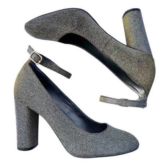 New Look Glitter Circle Block Heel - 7.5 - Picture 1 of 5